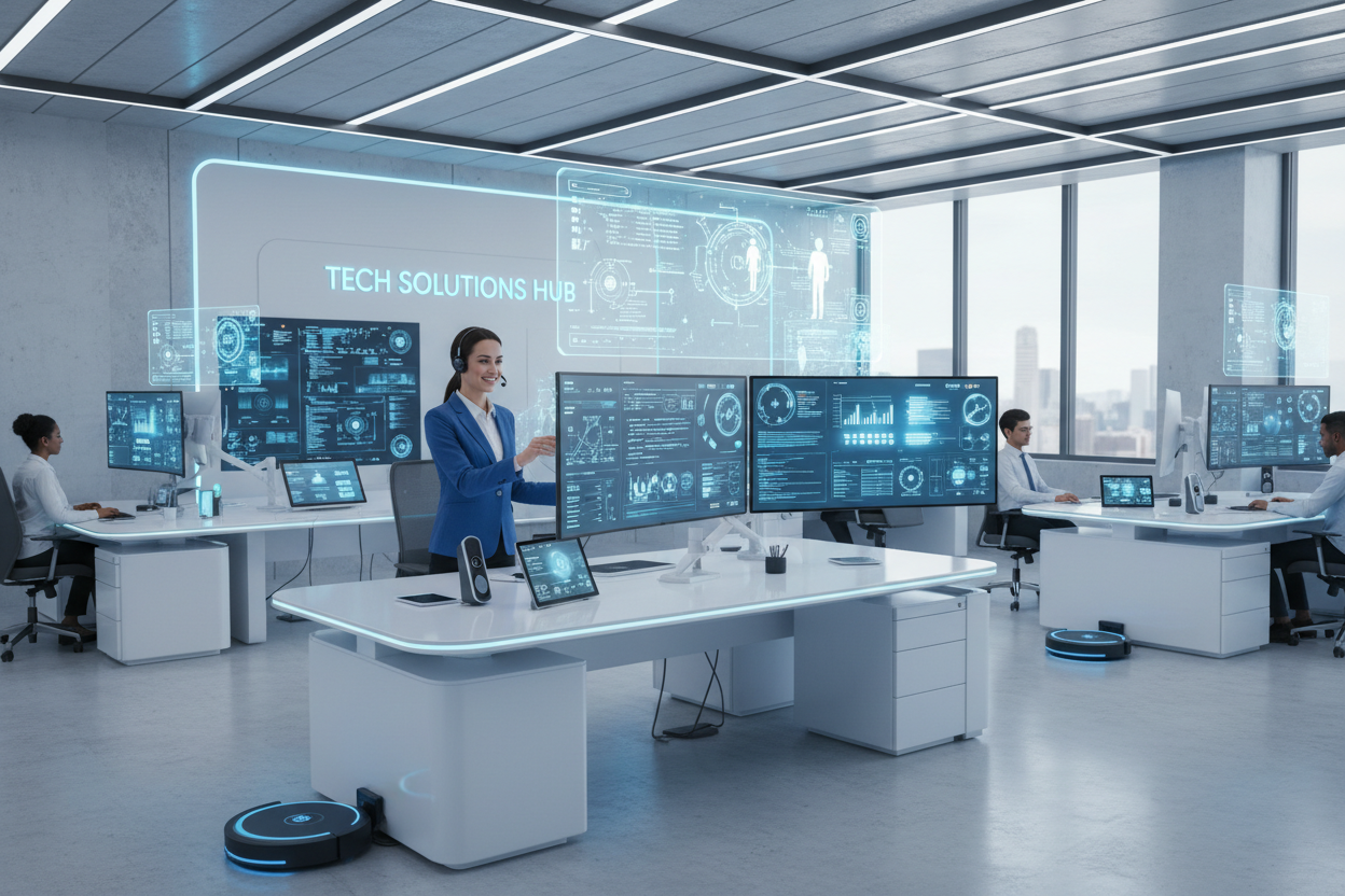 show a business with smart tech support